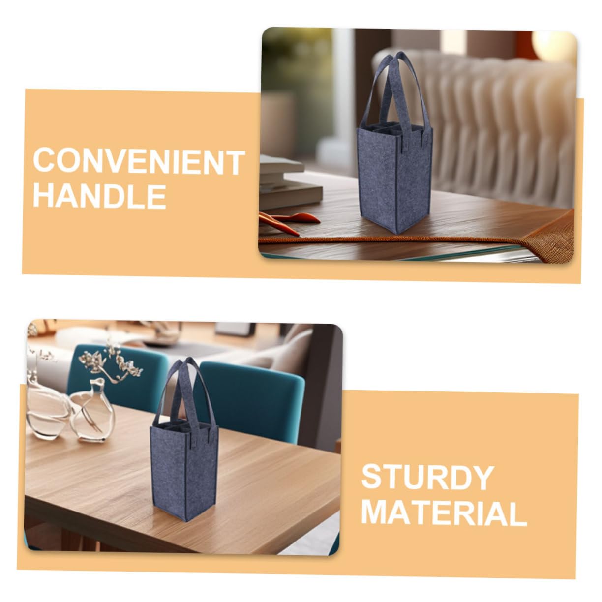 LIFKOME 4 Pièces Pochette de Transport en Feutre pour Bouteilles de Vin