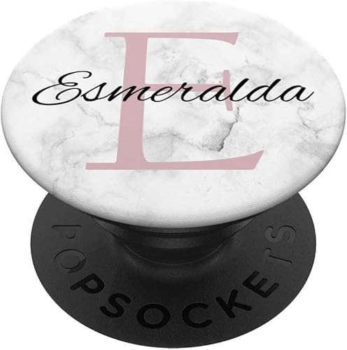 Esmeralda Rose Pink Glamour Monogram Letter E Girls