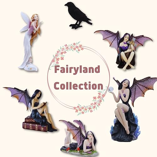 Miniatura 4 de Comfy Hour Fairyland Collection - Figura de bruja de hadas oscuras de 9 pulgadas decoración del hogar y coleccionables poliresina