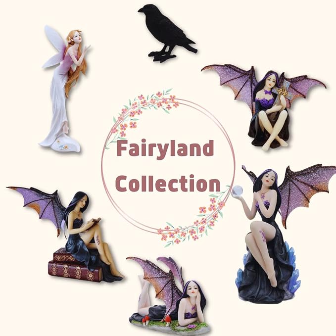 Figura Decorativa Hada Oscura 7 Pulgadas con Calavera miniatura 6
