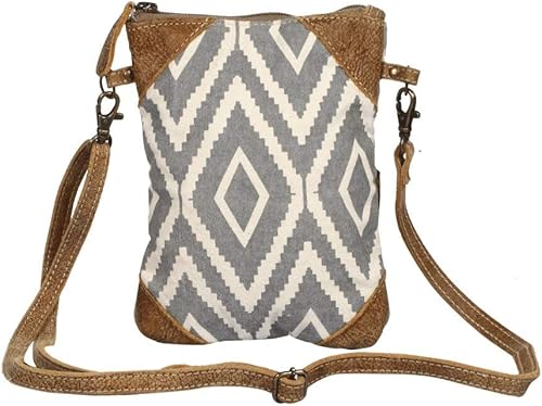 Myra Bag Gladden S-1357 - Bolso cruzado de lona reciclada, color marrón, talla única, Gris