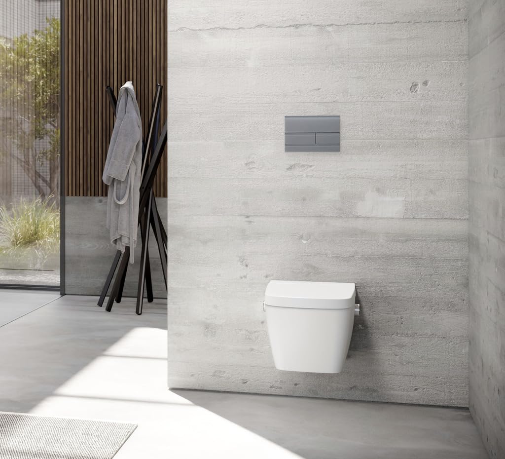 TECEsquare II WC-Betätigungsplatte Glas, für Zweimengentechnik, 9240824, Farbe: Glas weiß satiniert