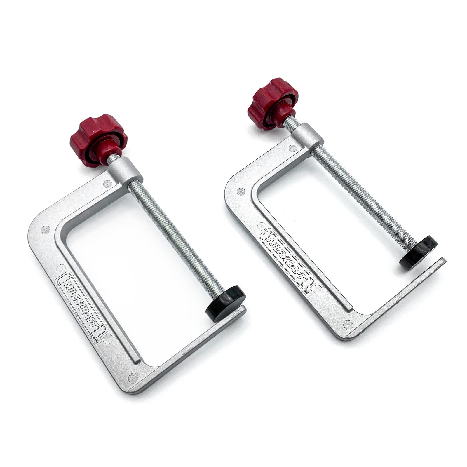Milescraft 4021 Track Clamps – Track Saw and T-Track Hold Down Clamps (2 pack), Grey
