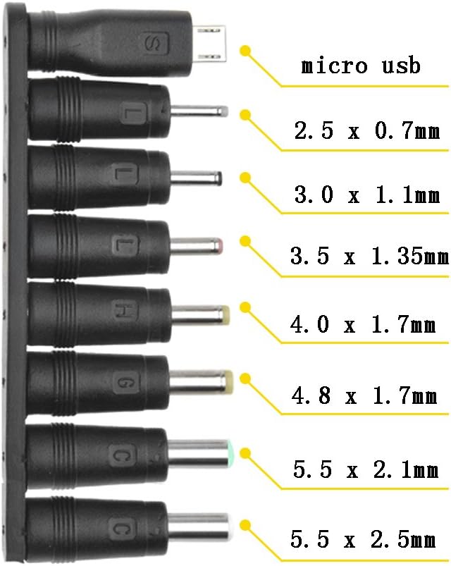 Universal 5v 2a Power Supply with 8 Tips Switching Connector Multi-Function Replacement DC Plugs Adapter for Household Electronic Devices Routers Speakers LCD CCTV Cameras TV Box