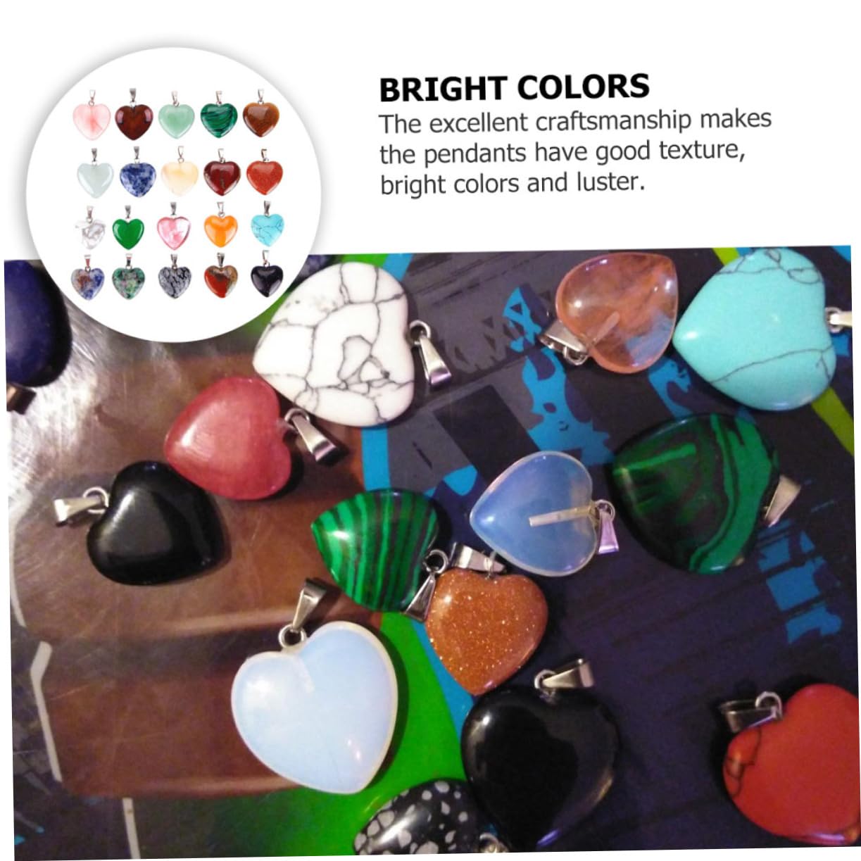DOITOOL Ciondoli Pietra Naturale Forma Cuore Per Creazione Gioielli Diy Accessori Unici Per Collane E Braccialetti Fai Da Te Stili Casual E Decorativi