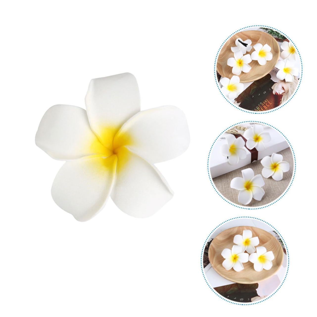 Didiseaon 96 Piezas Plumeria Rubra Broches Horquillas De Flores Pinzas Para Peinar El Cabello Pinza De Pelo Hawaiana Pasadores De Pelo De Flores Accesorios Para El Cabello De Novia