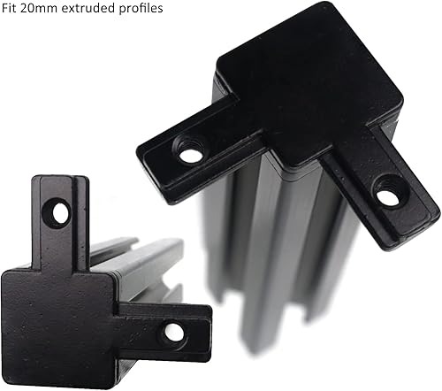 Miniatura 9 de 20 juegos de conectores de extrusión serie 20 2020 soporte de esquina de extrusión de aluminio con tornillos, 8 piezas 2020 soportes de extremo de