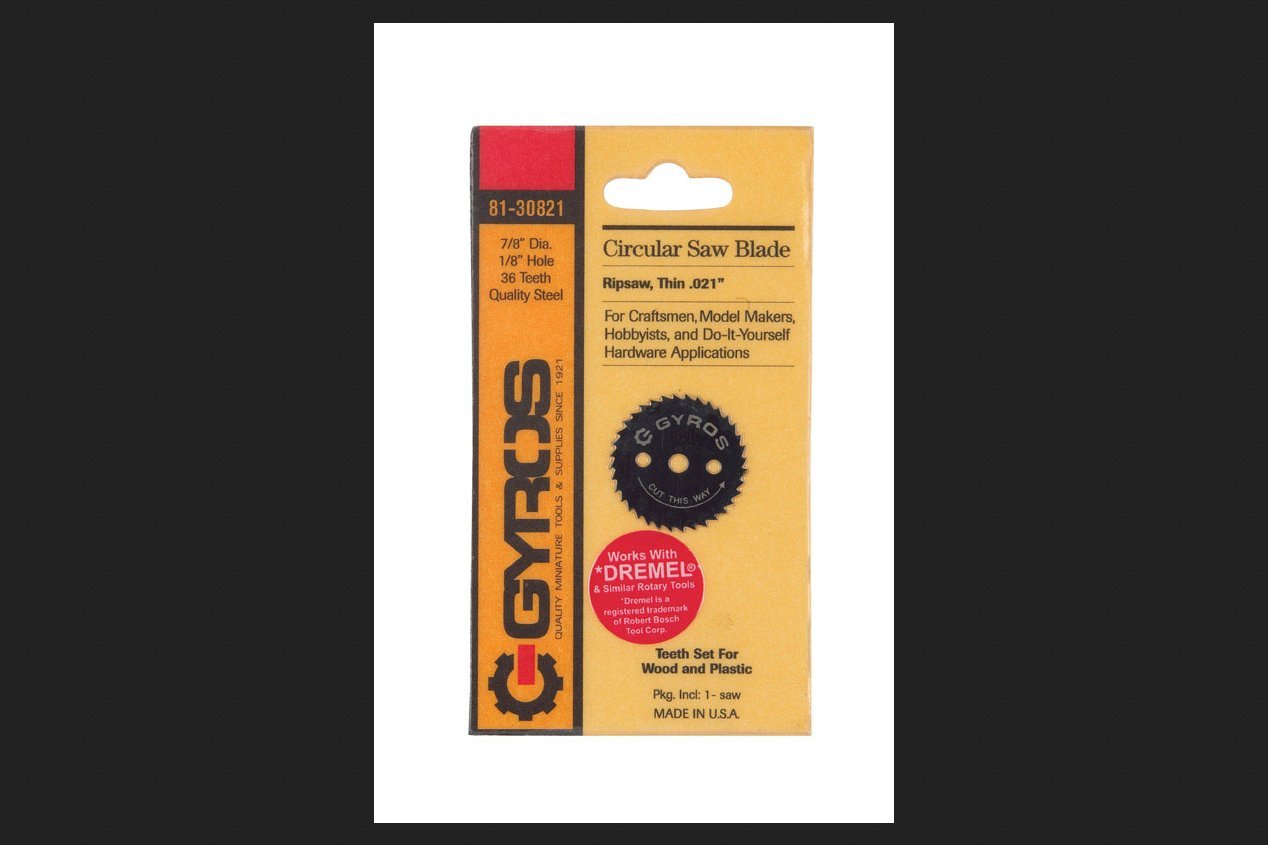 Gyros 10-Piece Mini Circular Saw Blade, Fine-Teeth ¾ Inch Diameter with 60 Teeth Per Inch for Cutting of Wood, Plastic, and Soft Metals. Compatible with Most Rotary Tools. 81-10715/10