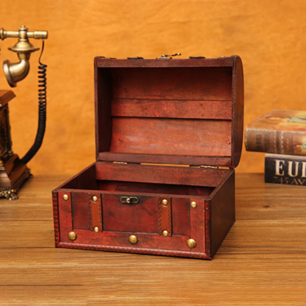 Boîte En Bois De Style Vintage - Boîte De Rangement Décorative En Bois - Petite Boîte De Rangement Pour Bijoux Et Souvenirs (#1
