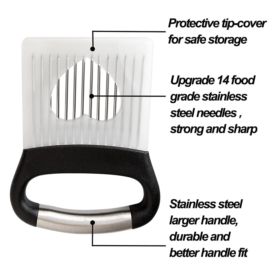 Large Onion Holder for Slicing,Stainless Steel Food Slice Holder,Kitchen Chopper Assistant Tool for Vegetable Slicers,Fruit Cutters,Meat Tenderizers,Home Kitchen Tool with Protective Cover (Black)