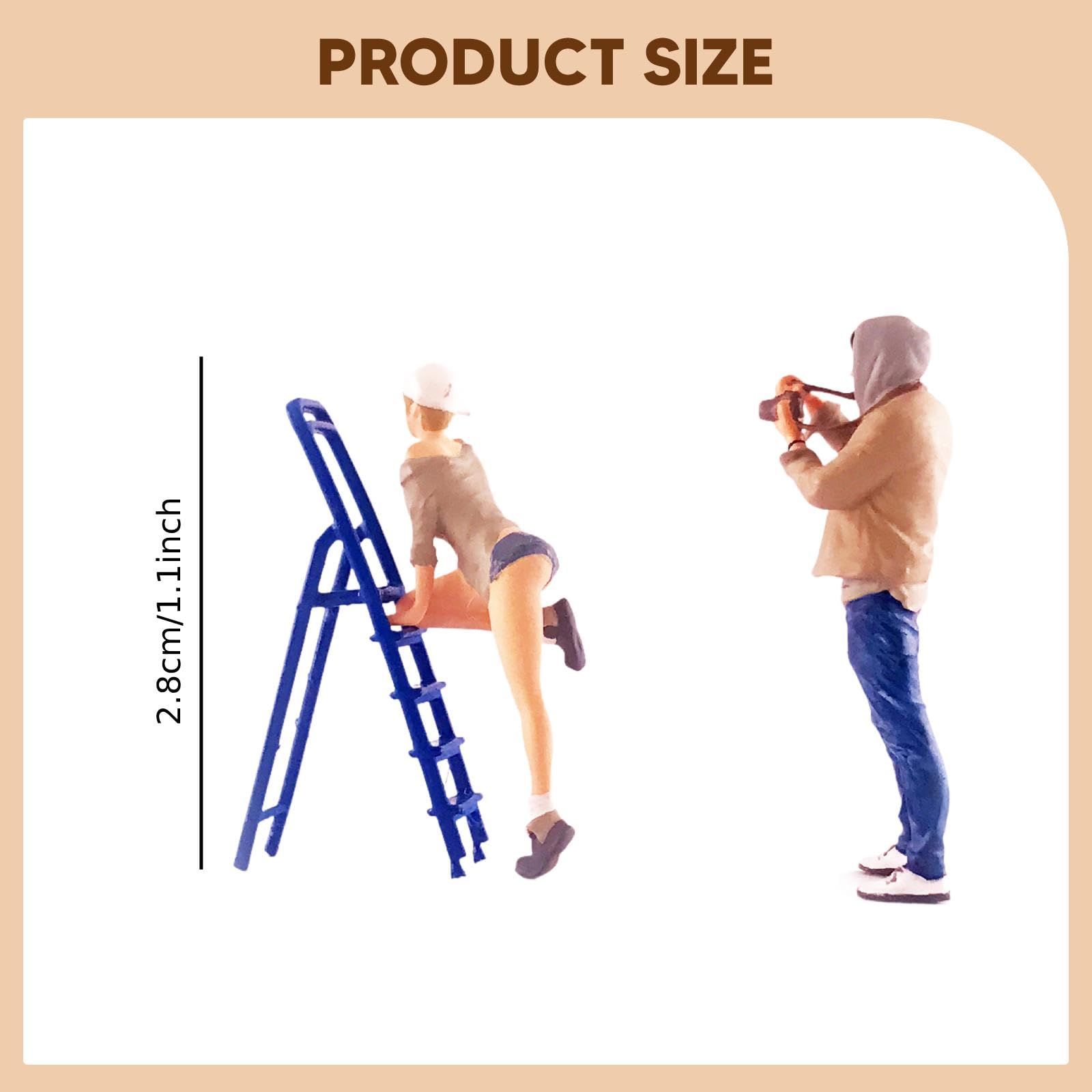 Miniature Scene Figure Set Persone Miniature Dipinte in Resina 1 64 Modelli Oggetti Collezionabili Accessori Diorama Scenico Adatti per Case delle, Cachi