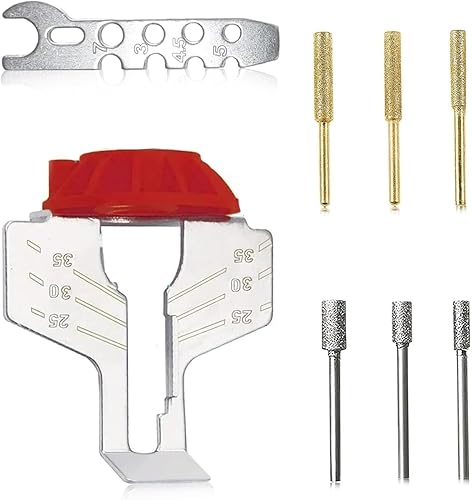 Kit de accesorios de afilado de motosierra con hoja de sierra de cadena, juego de afiladores de dientes con guía de ángulo y limas de piedra de