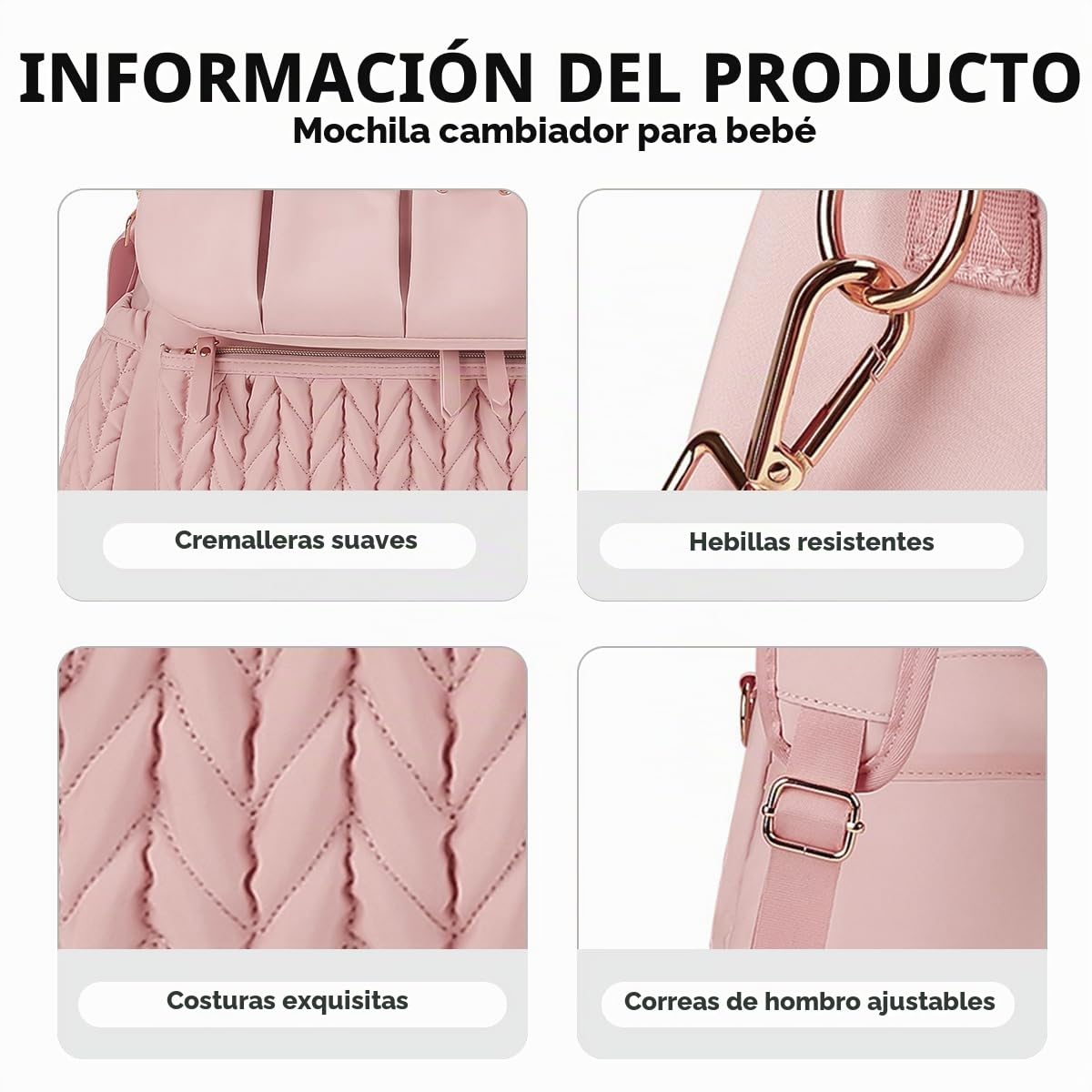 SONARIN Convertible Mochila de Pañales para Bebé,Gran Capacidad Impermeable Bolsa de Pañales Bolso Cambiador Bolsa de Viaje para Pañales con Cambiador & Correa de Hombro(Rosa)