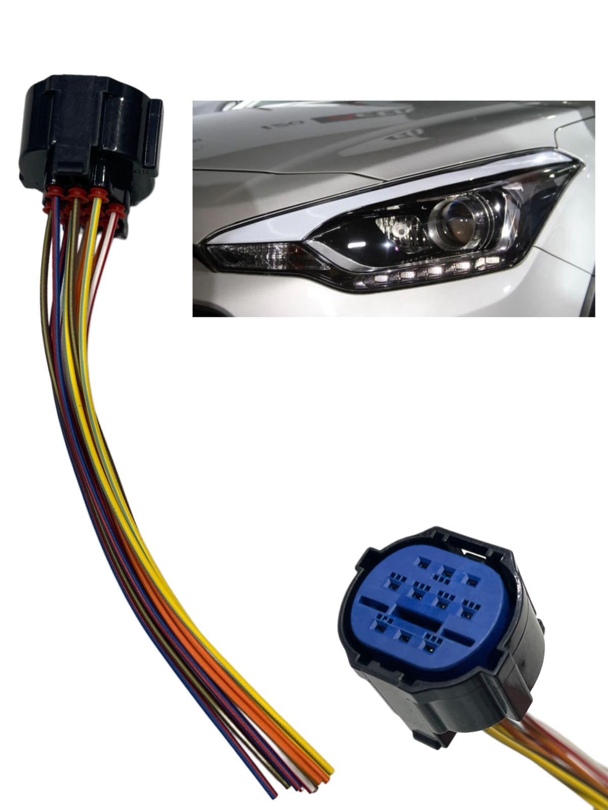 K D I20 Headlight Coupler, 10 Pin Connector, Compatible with Hyundai I20, Automotive Wiring Harness Adapter-image-20