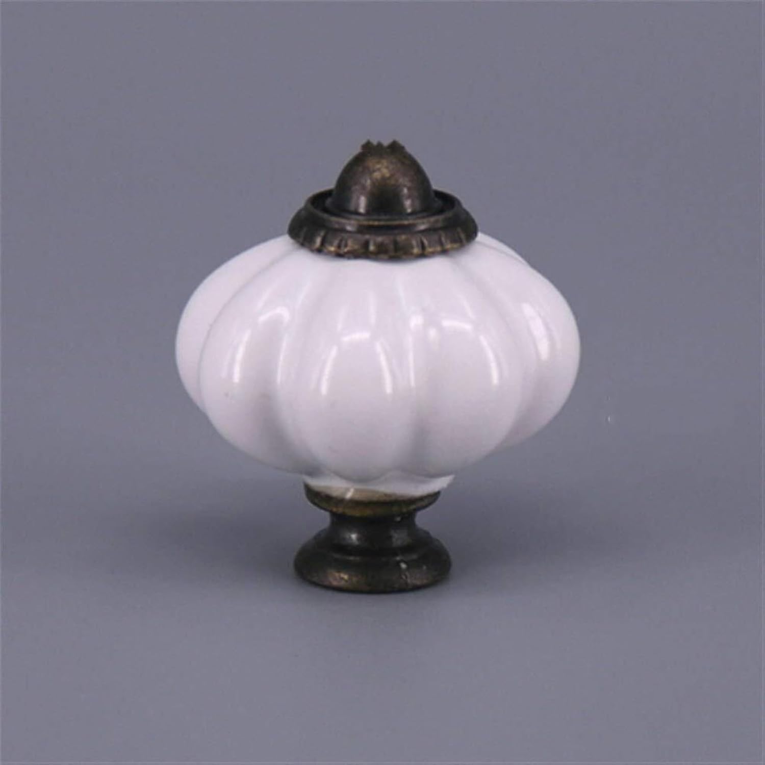 Pumpkin Shape Ceramic Drawer Pull .1x, Grey White Black,Furniture Knobs, Ceramic Closet Cupboard Door Knobs ，Home Decoration Furniture Accessories(Color:C)