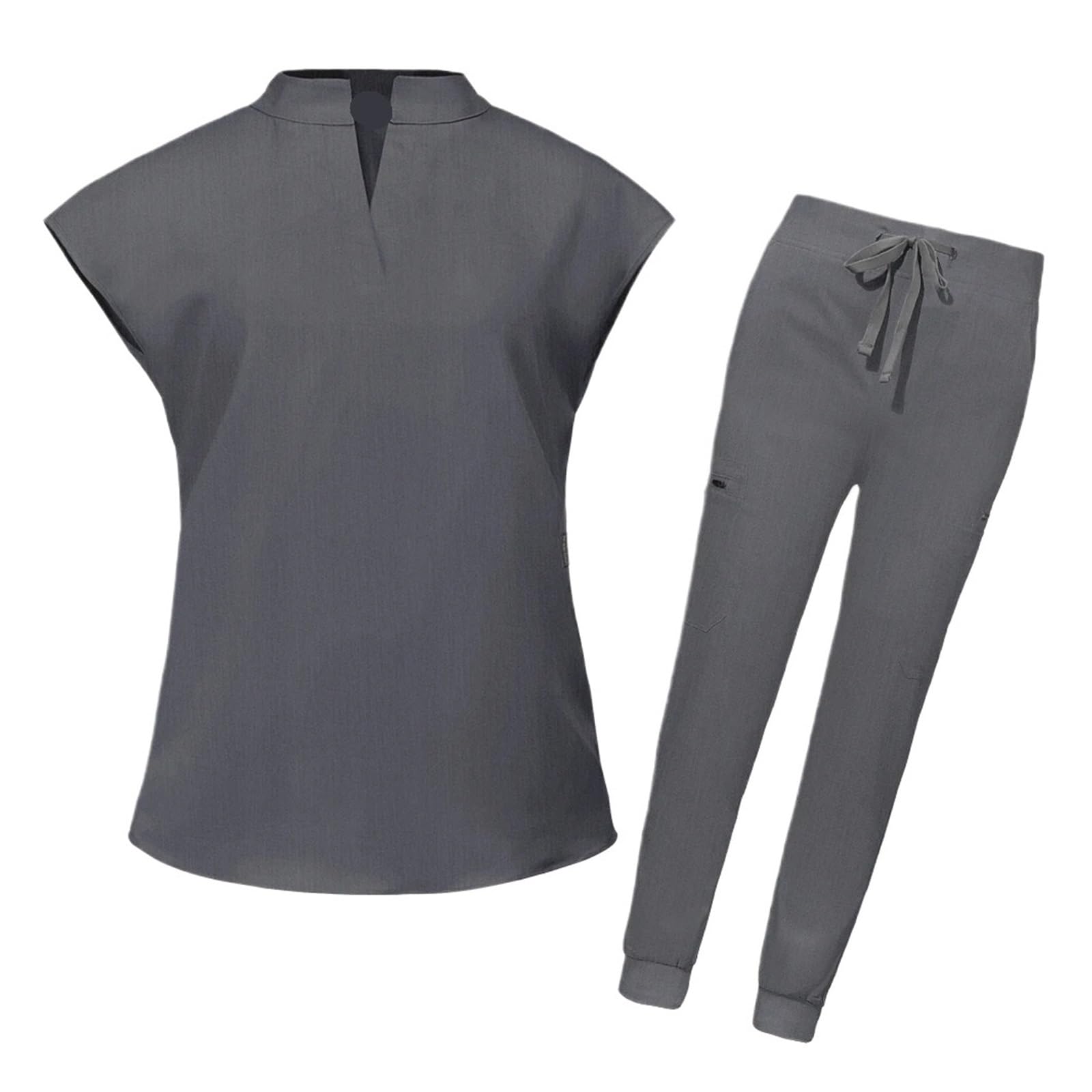 Uniforme per Infermieri Uniformi Donna Set da Lavoro Camici Chirurgici Infermieri Accessori Ospedale Clinica dentistica Salone di Bellezza Abiti da Lavoro Abiti per Infermieri(Grey,XL)