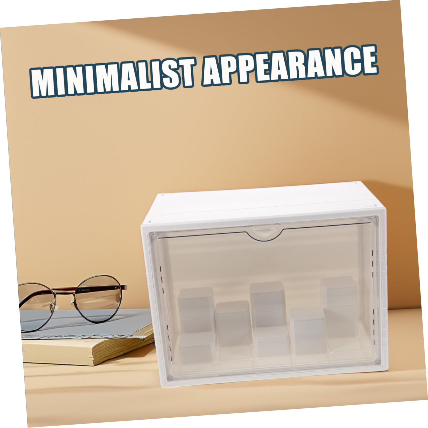 PRETYZOOM Vitrina Coleccionable Transparente para Figuras y Decoración Estante Expositor Mini Gabinete De Rocas Cajas Organizadoras para Oficina y Hogar
