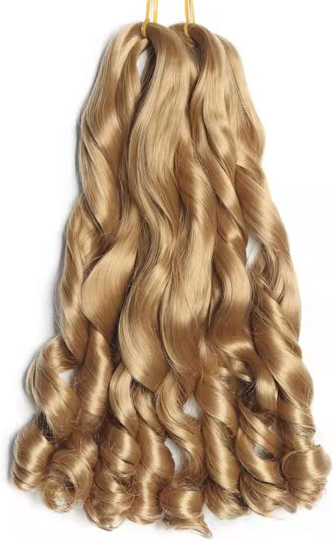 DCSCRFE Braiding Hair, Loose Wave, Bouncy Braiding Hair French Braiding Hair Women Hair Extensions (Gold)