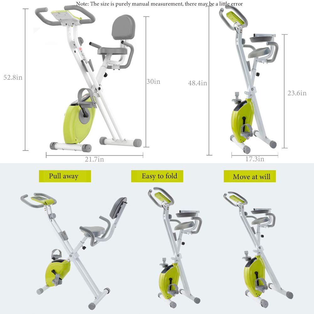 Cyclette Pieghevole Bicicletta da Ciclismo Indoor con Resistenza Regolabile con Monitor LCD e Supporto per Tablet Al BicycleAerobica Attrezzature per Esercizi Fitness