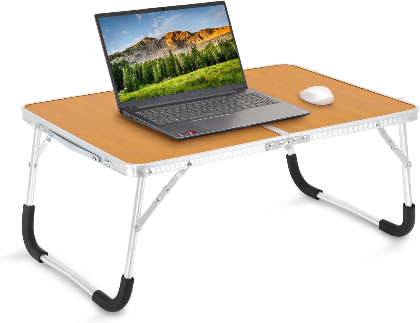 Lap Desk Foldable Laptop Table for Bed Portable Mini Picnic Table Folding Breakfast Tray Laptop Desk Reading Writing Holder Sofa Couch Floor Table,Yellow