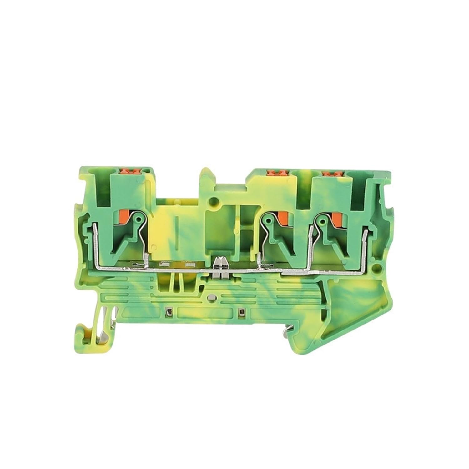 5Pcs PT2.5-TW-PE Push-In Ground 3-Conductor Earth PT 2.5 Twin Wire Electrical Connector Din Rail Terminal Block PT 2.5-TW-PE