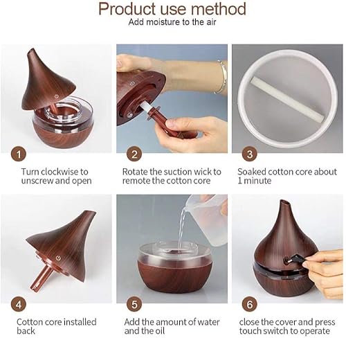 Miniatura 6 de New Excellence Home Humidificador USB de 10.1 fl oz, interruptor táctil, difusor interior con 7 luces LED, adecuado para sala de estar, dormitorio,