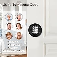 Vista 3 de Pomo de puerta con teclado, cerradura de puerta sin llave, pomo de puerta con código electrónico negro, modo de paso, fácil de instalar para hogar