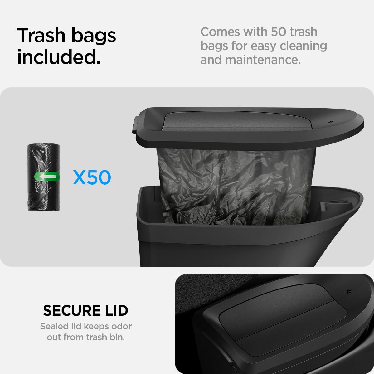 Spigen Door Pocket Car Trash Can [with Magnetic Lid] Waterproof Door Pocket Organizer for Legacy Tesla Model Y (2020-2024) [Not for New Model Y Juniper 2026/25] - Driver Side only