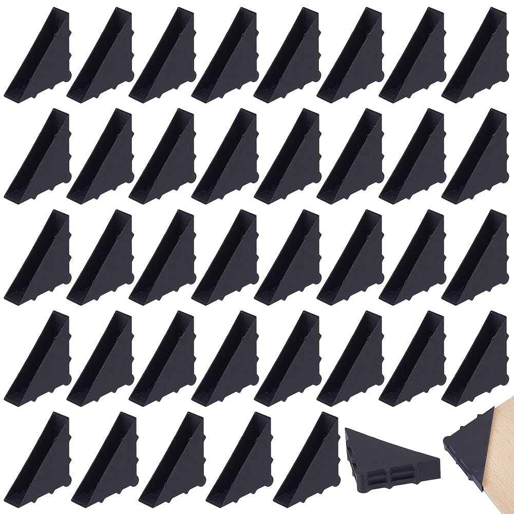 BENECREAT 100 Pezzo di Protezioni Angolari in Vetro Nero, 65×12mm Protezione Angolare Triangolare in Plastica per Tavolo, Ceramica, Vetro, Specchio, Lamiere, Protezione dei Mobili