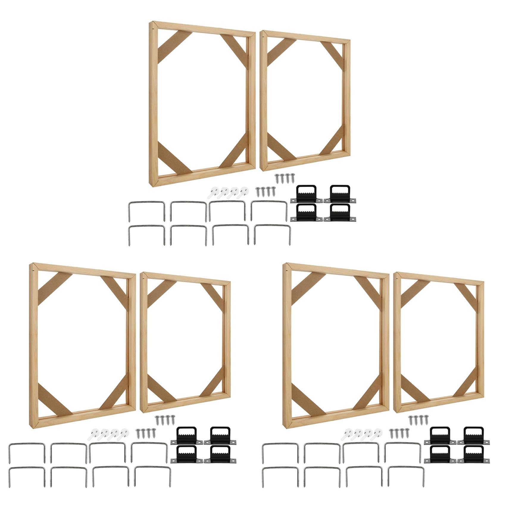 Barres de civière en bois pour tendre une toile - 6 Cadres DIY 16 x 20