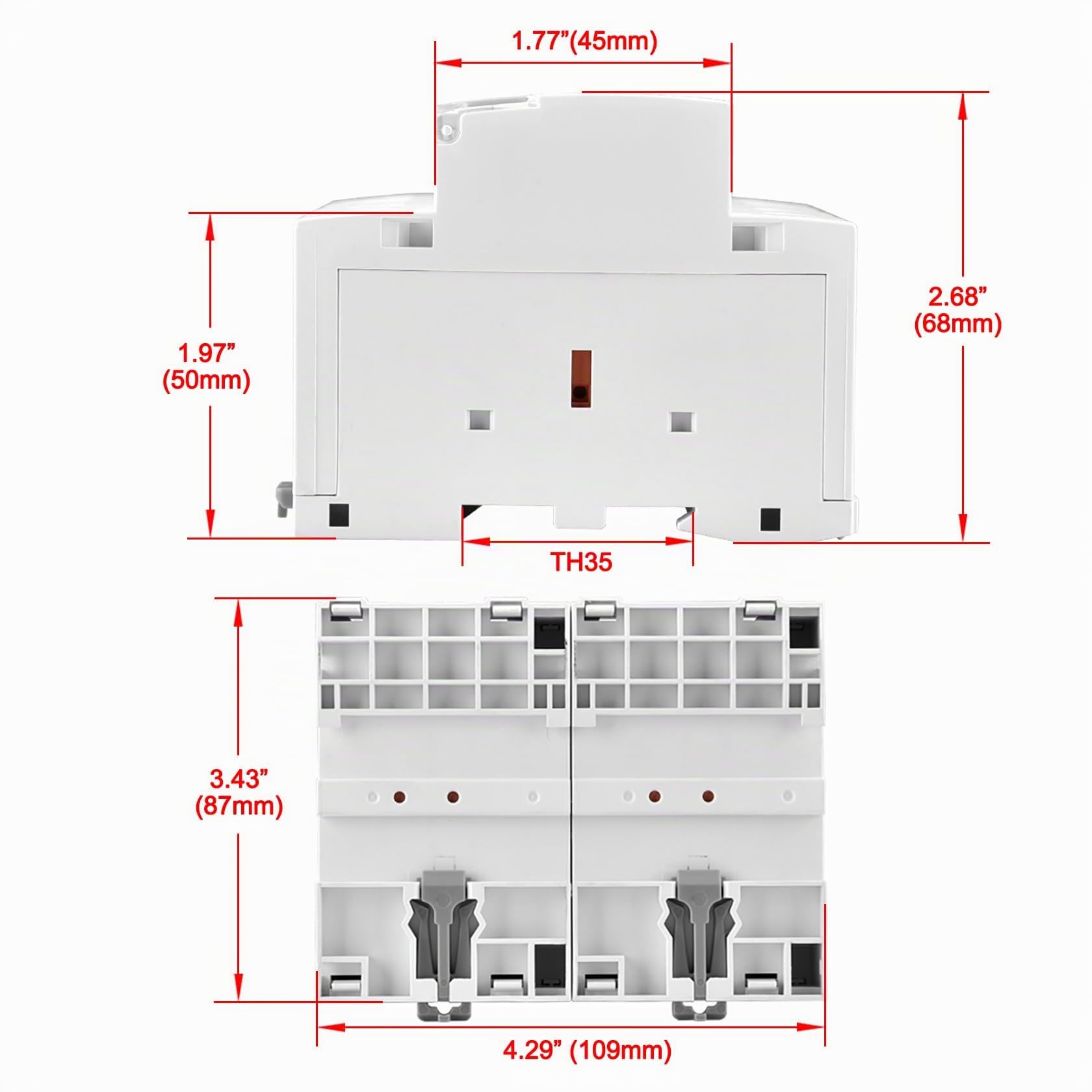 Heschen Contacteur CA domestique, HSR1-100, Ie 100A, 4 pôles, quatre normalement fermés, tension de bobine AC 220V, montage sur rail DIN 35mm