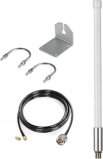 Waterproof 8dBi Long Range Cellular Ultra Distance LoRa Gateway Antenna Omni-Directional Glass Fiber LoRaWan 915MHz Antenna with 5M/16.4FT Cable for Helium RAK Hotspot HNT Finestra Miner Mining