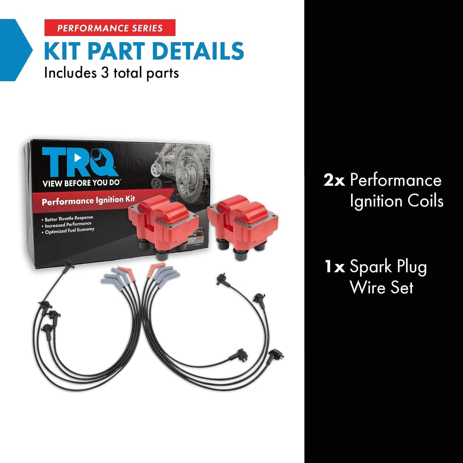 TRQ Ignition Coil Kit 3 Piece Compatible with 1996-1997 Ford Explorer 1997 Mercury Mountaineer