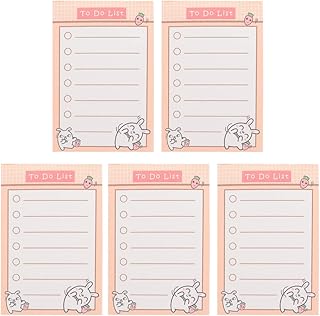 TOYANDONA 5 peças de blocos adesivos de anotações para fazer lista de desenhos para fazer blocos autocolantes adesivos semanais adesivos agenda adesivos adesivos adesivos blocos de notas para escola de escritório (padrão de coelho)