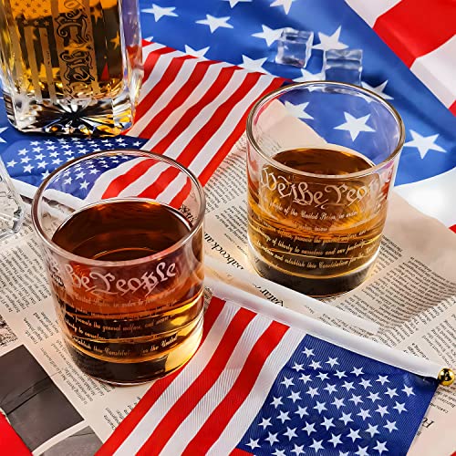 Yjgs Whiskey Decanter Engraved We The People American Flag Decanter Set With 2 Glasses For Liquor Scotch Bourbon Or Wine, Father's Day Patriotic Gift #TOP7