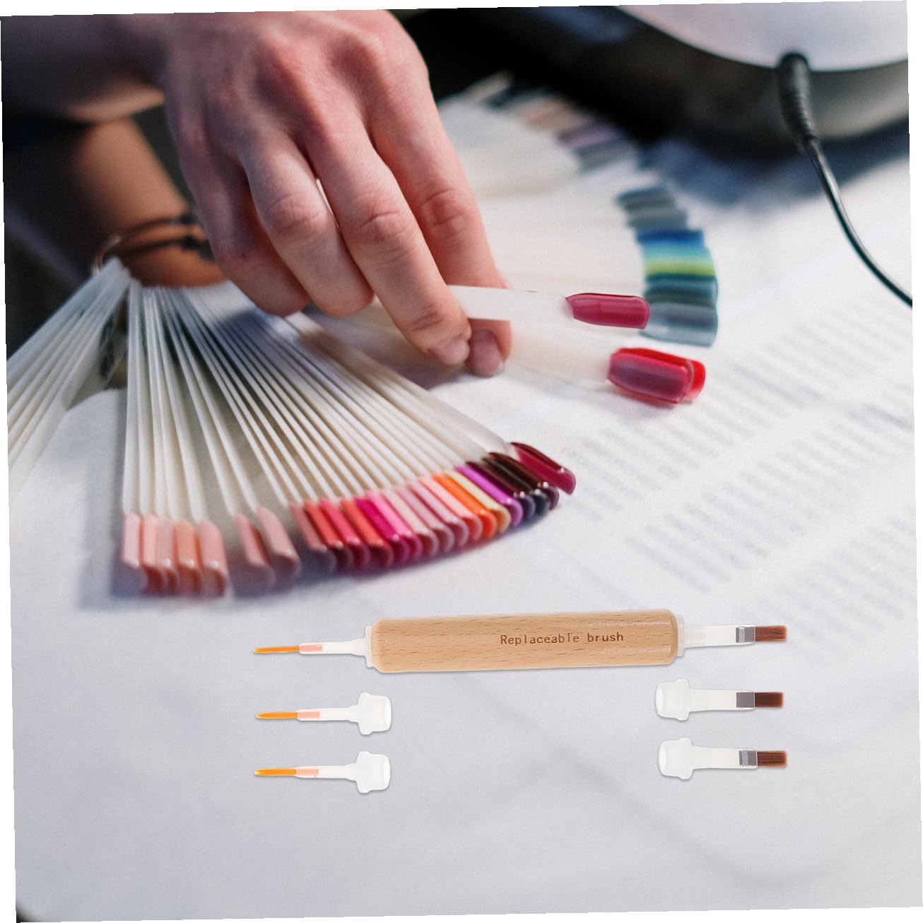 VICASKY Nail Art Pen Set Gel Polish Brushes Nail Art Pens Replacement Brush Heads
