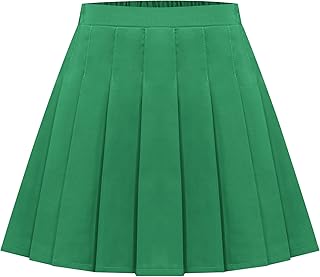 Plaid Pleated Skirt for Girls High Waist Mini School Casual Skater with Shorts Underneath