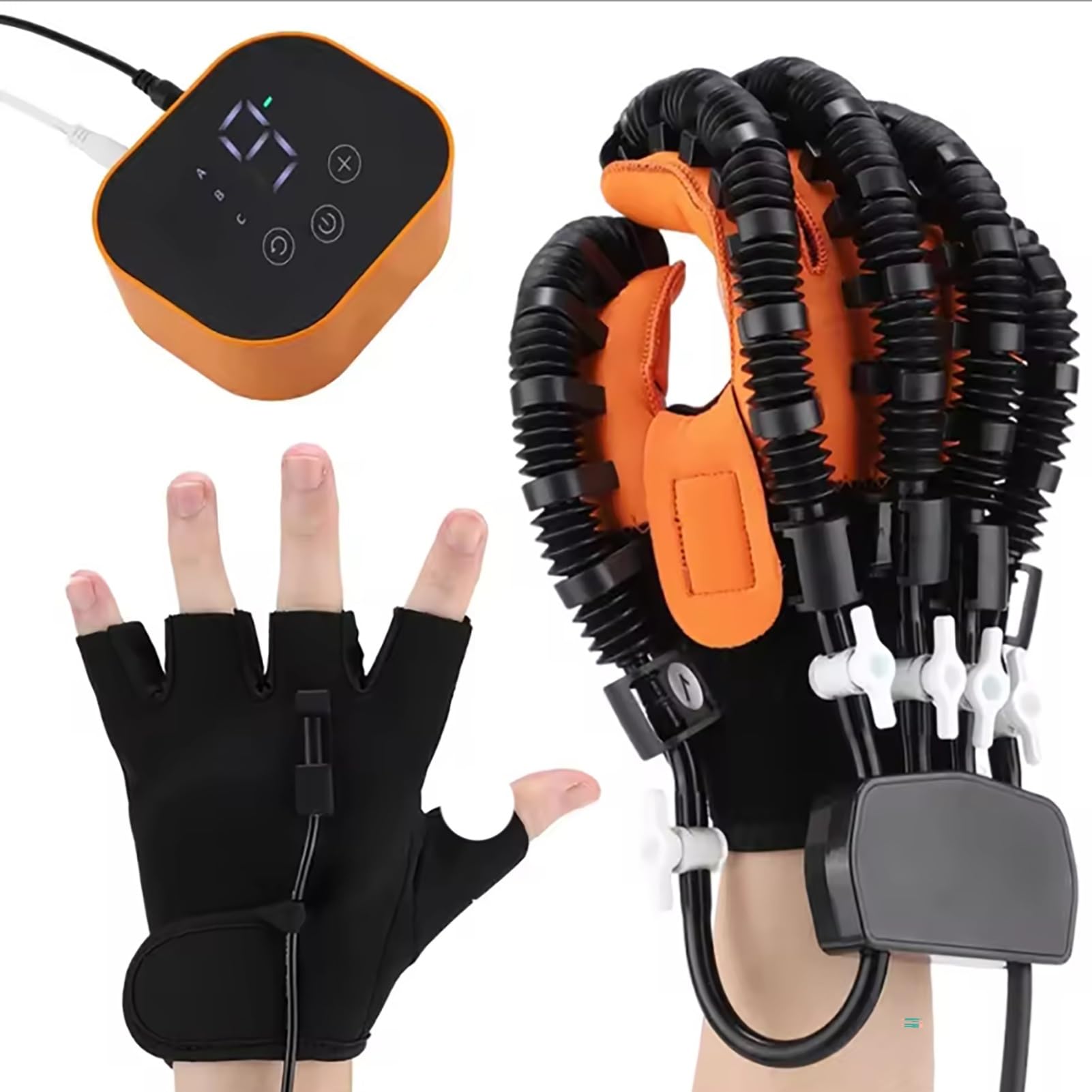 Guantes Roboticos Rehabilitación Ictus, Terapia Para Pacientes Con Artritis Hempiplejia, Alivia La Rigidez De Mano Para Ejercicio De Extensión Entrenamiento(Right,Large)