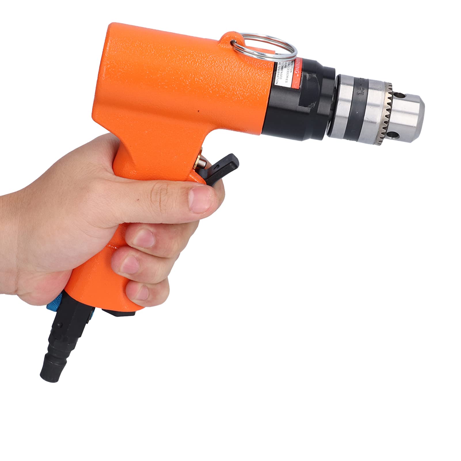Taladro neumático reversible, taladro neumático de 1400 rpm con portabrocas de 3 mordazas de 3/8 pulgadas y velocidad ajustable para perforar superficies de hierro,