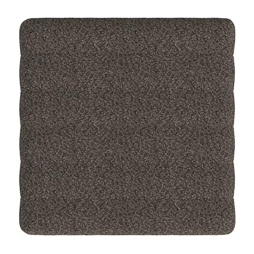Image of HomePop 19 inch Modern Channel Tufted Ottoman - Dark Brown Boucle