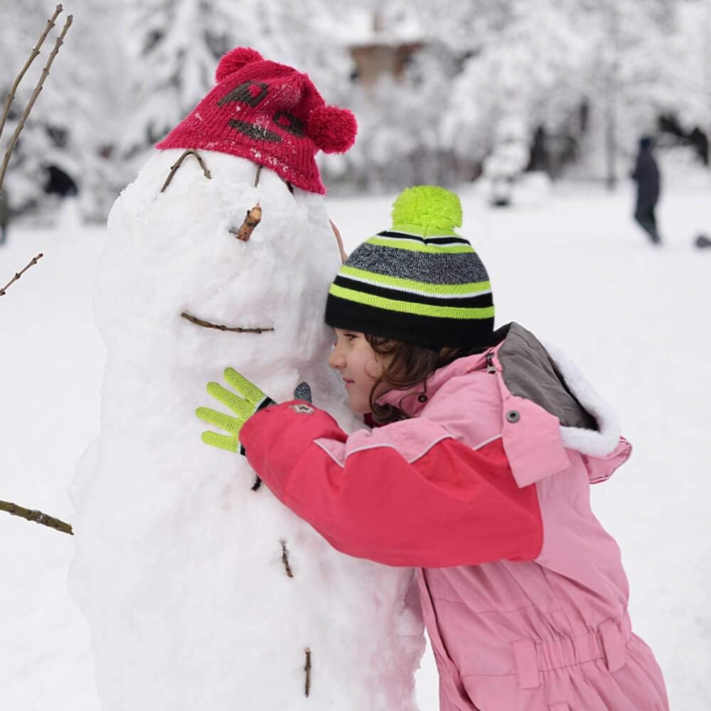 OZERO 2&3Pcs Kids Winter Knit Hat Gloves Scarf Set Warm Fleece Lining Thermal Beanie for 3-8 Year Boys and Girls - Image 7