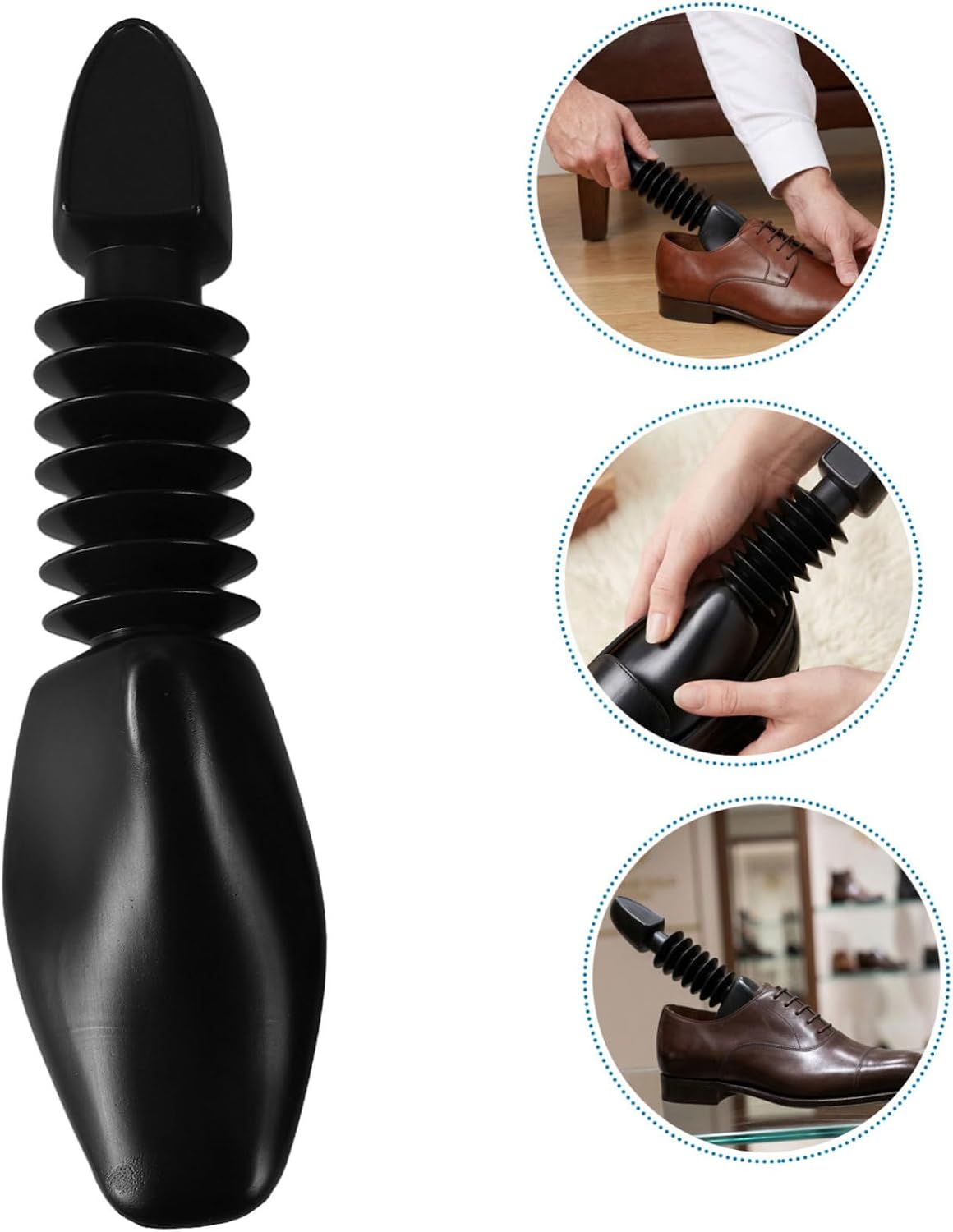 Holibanna 2 Pairs Shoe Tree Stretcher for Men and Women, Plastic Boot Holder Inserts with Spring, Adjustable Shoe Shaper for Size 40-45, Prevent Creasing and Maintain Shape
