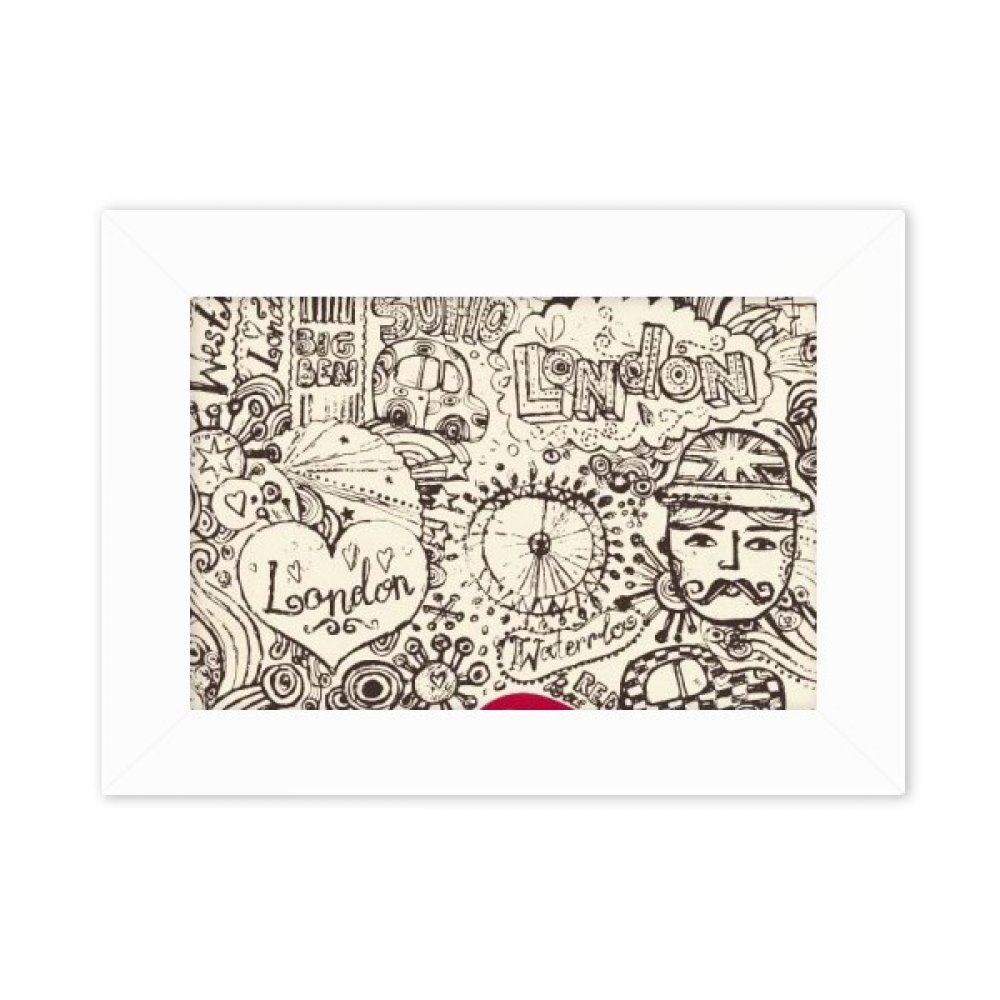 Cadre photo de bureau Londres style épuré blanc pour peinture 5x7