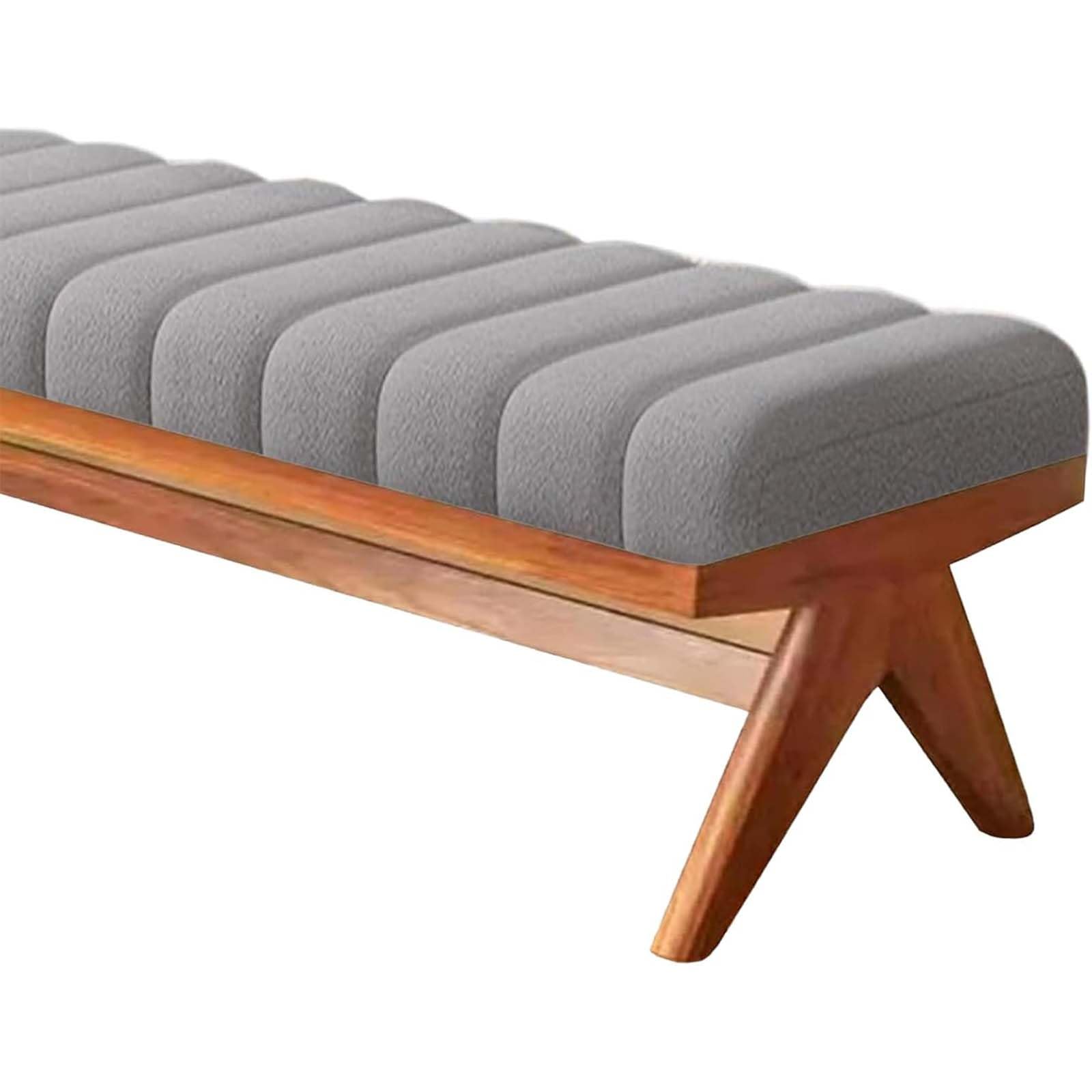 Indoor Bench Cushion - 120cm/150cm/80cm/90cm x 40cm/30cm 2/3 seater Rectangle Bench Seat Pad for Bay Windows, Garden Patio, Long Chairs & Porch Furniture with Zipper,Gris,50x95cm