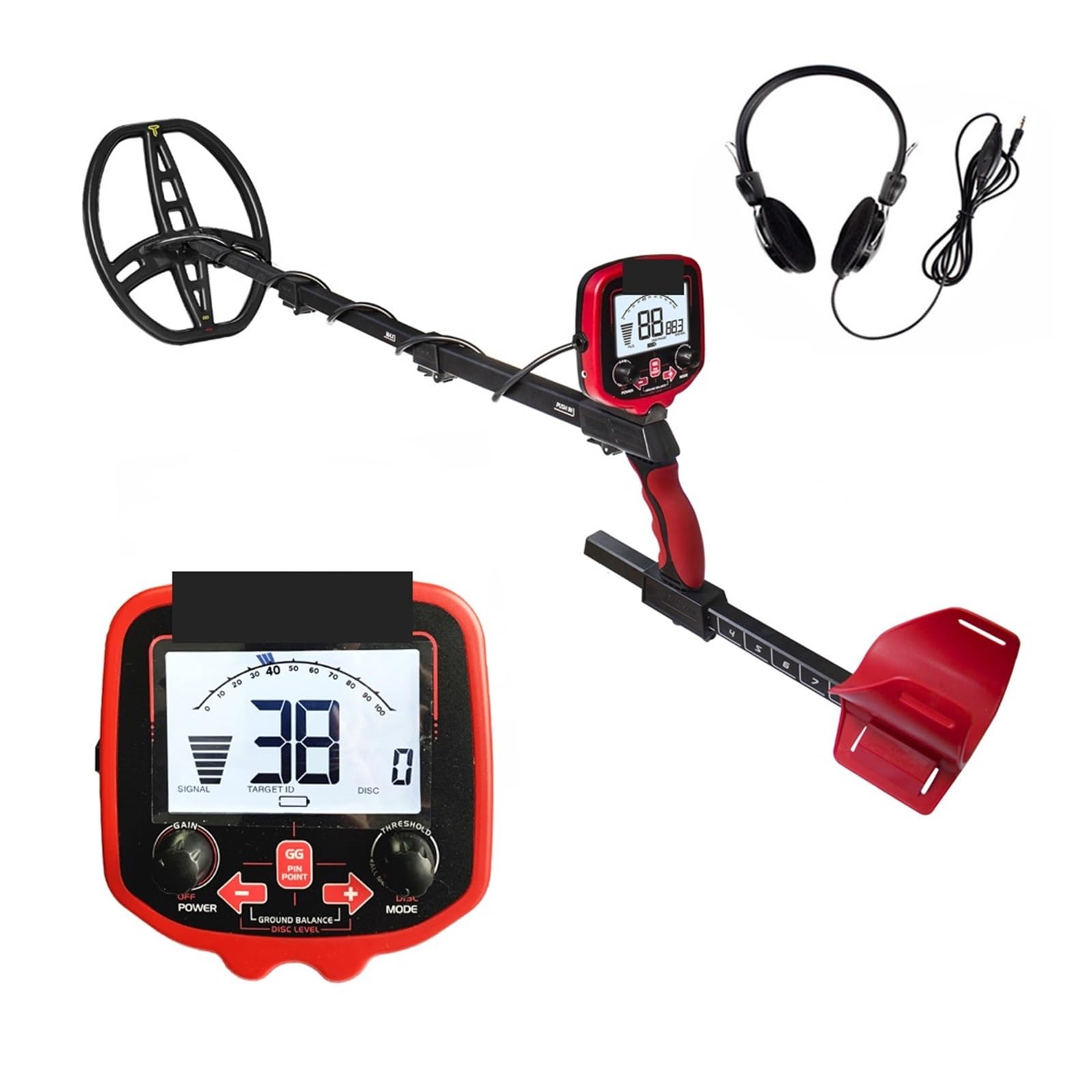 Cfwwsaq 1 Metal Detector, Underground Metal Detector Tx 850L Powerful Gold Detector Treasure Hunter Seeker Pointer Detector(1)