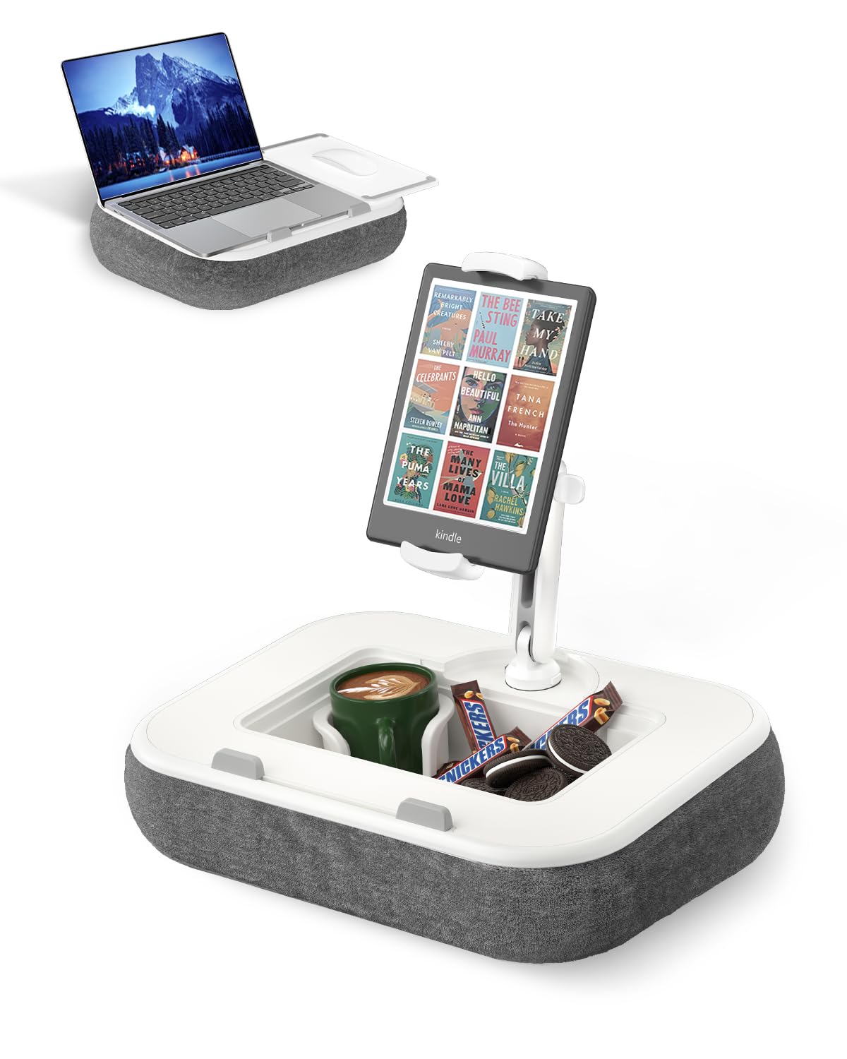 Viozon Kindle Pillow Stand Holder Phone Holder for Bed Laptop Lap Desk with Mouse Pad Compatible with 4