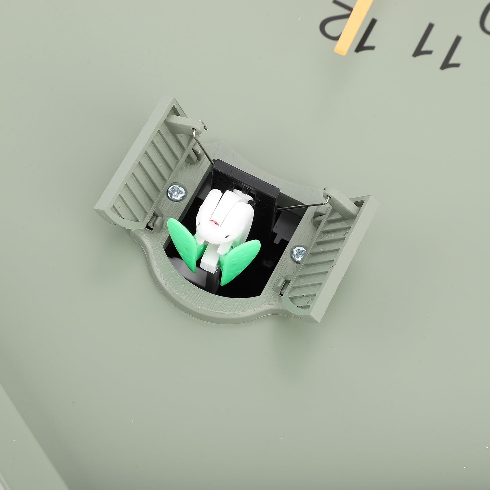 HERCHR Reloj de Pared con Forma de casita de pájaros, Reloj de Pared Colgante Estilo nórdico con péndulo y Sonido Agradable, Ideal para la decoración de la Sala de Estar, el Dormitorio o (Verde)