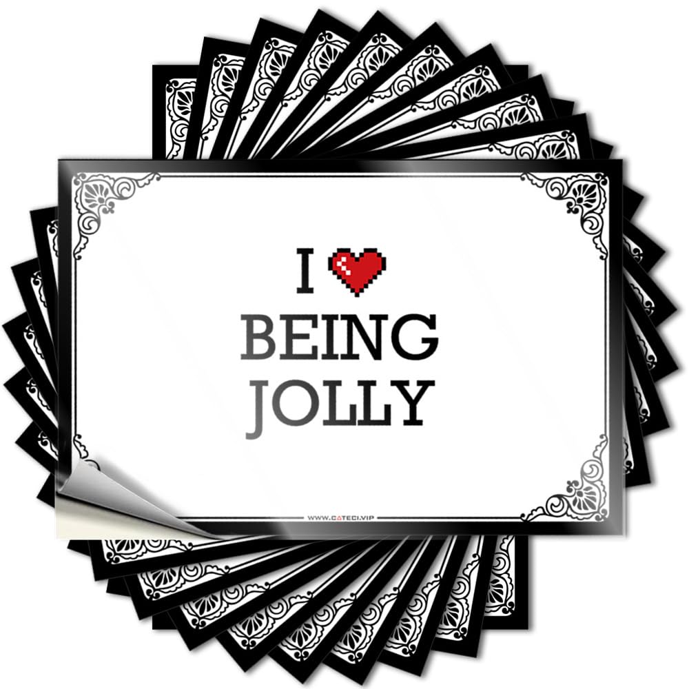 Fzfn Colour Sticker Affirmation Grunge Room Decor Aesthetic Tumbler I Love Being Jolly - No Residue Decals For Quick(12X18cm)