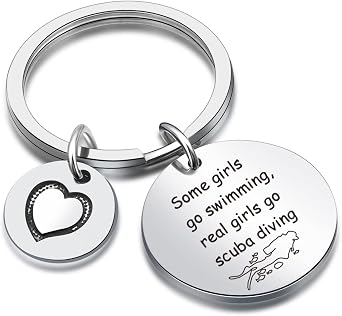 Scuba Diving Keyring Diving Girl Keychain Underwater Explorer Keychain Sister Gift Coworkers Keychain For Women