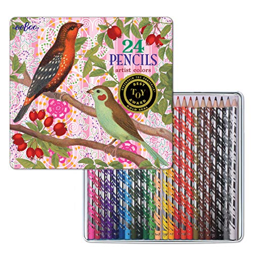 eeBoo Birds with Berries Colored Pencils in Tin Case, Set of 24, 1 ea (EB-PNBER)